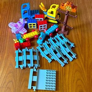 Lego Duplo Train Construction Cars Airplane Transportation Extra Pieces Set